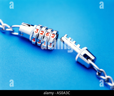 combination padlock Stock Photo