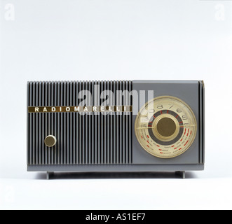 old radio device, still life in studio on a white background Stock Photo