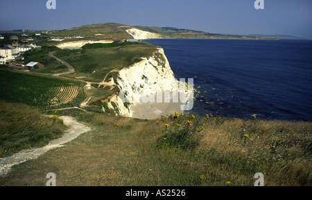 Freshwater Bay and Compton Bay on the Isle of Wight Stock Photo