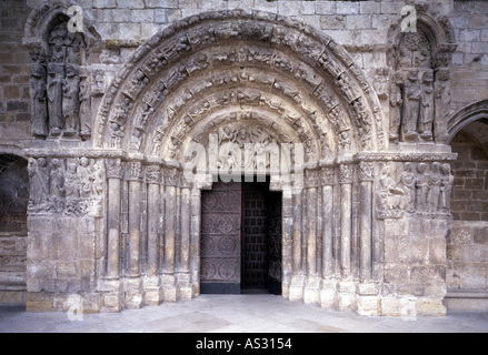 Estella, San Miguel Arcangel, Portal Stock Photo