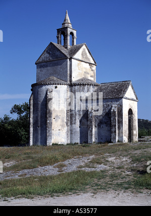 Montmajour bei Arles, Chapelle Ste-Croix, Nord-Westansicht Stock Photo