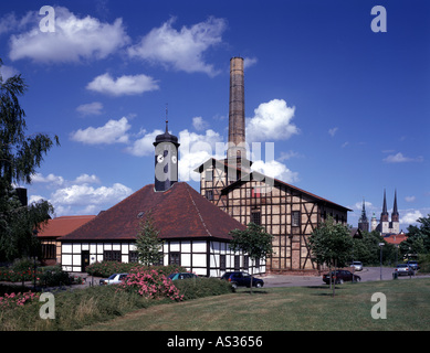 29 June 2023, Saxony-Anhalt, Halle (Saale): View of the renovated South  Boiling Hall (l) of the Salt Museum. After three and a half years of  reconstruction and renovation, the Technical Halloren- und