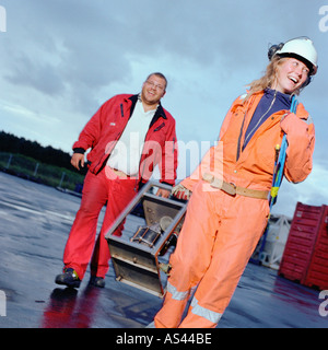 Two construction workers Stock Photo