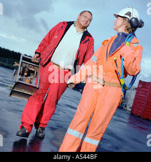 Two construction workers Stock Photo