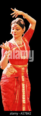 Indian Classical Dancer Malavika Sarrukkai performing a solo Bharat Natyam Dance India Stock Photo