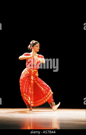 Indian Classical Dancer Malavika Sarrukkai performing a solo Bharat Natyam Dance India Stock Photo