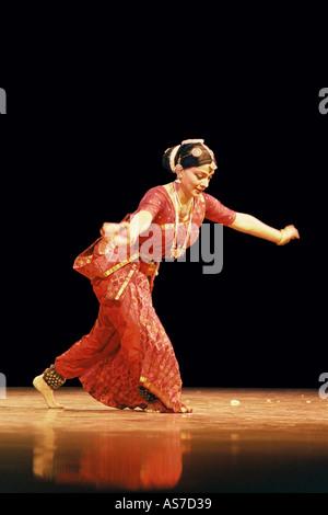 Indian Classical Dancer Malavika Sarrukkai performing a solo Bharat Natyam Dance India Stock Photo