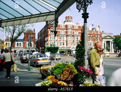 Lord Street and the Scarisbrick Hotel in Southport town centre. Merseyside, England. Stock Photo