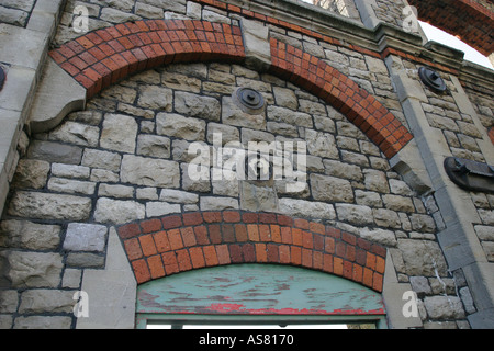 Arches in the wall of the old GWR railworks in Swindon Wiltshire Stock Photo