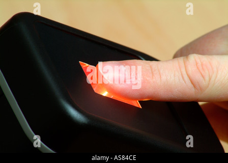 airport fingerprint security scanner Stock Photo
