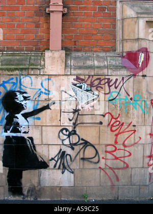 Baloon Girl Graffiti Stock Photo