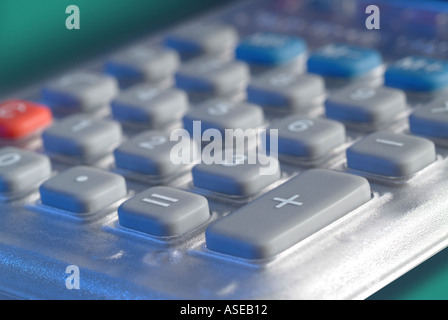 close up of a hand held calculator keypad Stock Photo