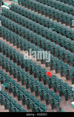 Fenway Park Baseball Stadium Boston MA Red Chair in Bleacher Section Ted Williams 506 Home Run Furthest in Fenway History