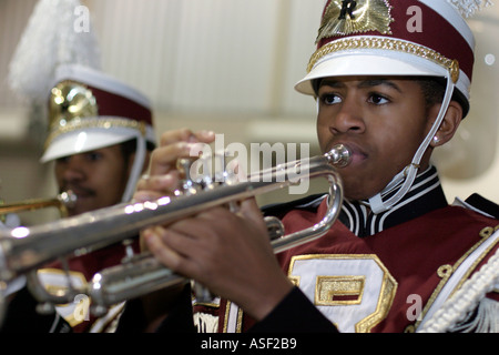 Detroit Michigan The Renaissance High School band plays at the 5th anniversary celebration of Vitec an auto parts manufacturer Stock Photo