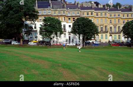 Georgian houses and approach golf course Bath Somerset England Stock Photo