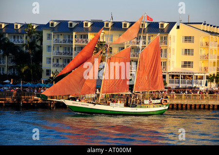 Key West Florida Tall ship sailboats cruise harbor Stock Photo