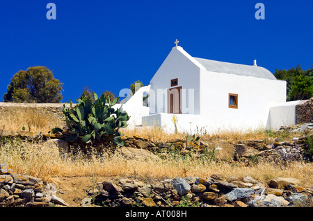 Churches and chapels in Hora or Mykonos town on the Greek Island of Mykonos Greece Stock Photo