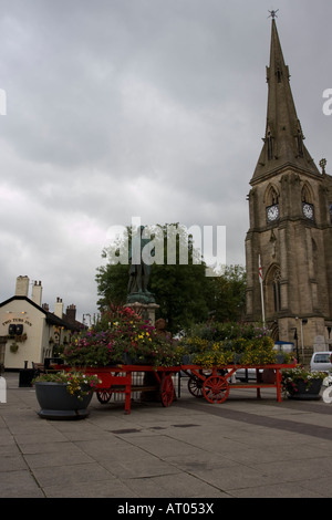 Peel Monument and Bury Parish Church Stock Photo