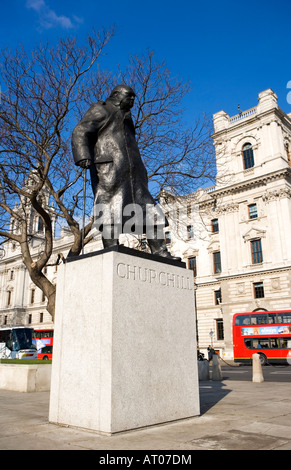 prime minister Sir winston churchill westminster square Stock Photo