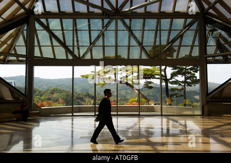 Interior of glass entrance atrium of Miho Museum designed by architect IM  Pei in Shigaraki, Japan Stock Photo - Alamy