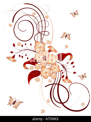 Abstract flower background with butterfly Stock Photo - Alamy