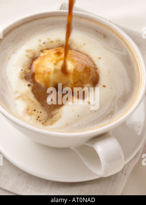 Affogato, ice cream with espresso coffee Stock Photo