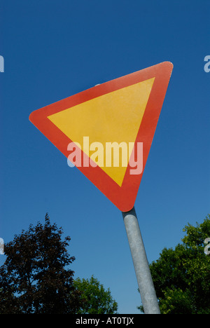 TRAFFIC SIGN TRIANGLE SYMBOL Stock Photo