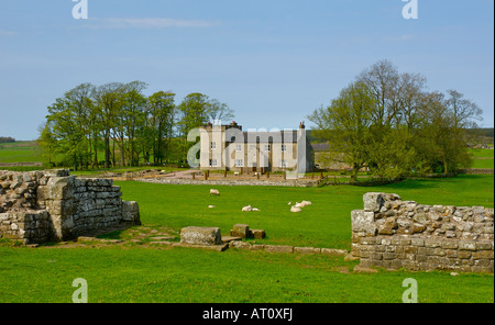 Birdoswald Roman fort, on Hadrian's Wall, near Gilsland, Cumbria UK Stock Photo