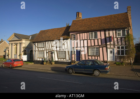 traditional timber frame houses in High Street in Lavenham, Suffolk, UK, 2008 Stock Photo