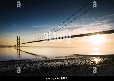 The Humber Bridge is the fifth-largest single-span suspension bridge in the world Stock Photo