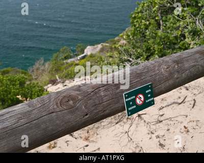Eco sign on The Robberg Nature Reserve Western Cape Province South Africa Stock Photo