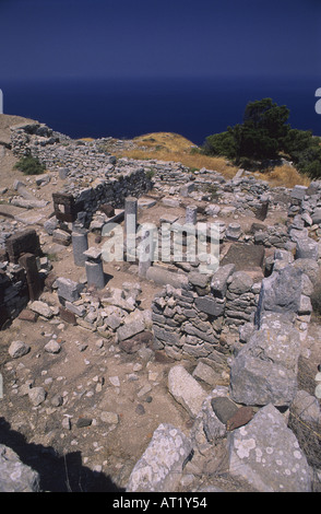 Archeologic site of Thera Minoan art Santorini island Thira Island Greek Islands Greece Stock Photo