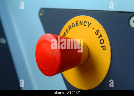 Escalator emergency stop button Stock Photo - Alamy