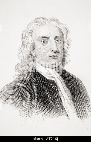 Sir Isaac Newton, 1642 - 1727. English mathematician, physicist, astronomer, theologian, and author. Stock Photo