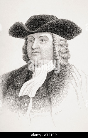 William Penn, 1644 - 1718.  English Quaker leader. Stock Photo