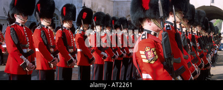 Guards in line London England Britain UK Stock Photo