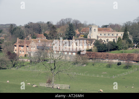 The Oxfordshire village of Ewelme with its church school and Almshouses Stock Photo