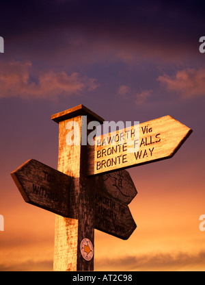 Direction Signpost , Haworth, Bronte Village , Yorkshire , England ...