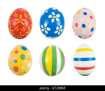 Real hand painted Easter eggs Stock Photo