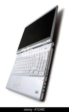 LAPTOP COMPUTER ON WHITE BACKGROUND Stock Photo