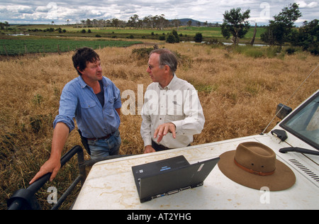 Farmer and scientist, Tasmania Stock Photo
