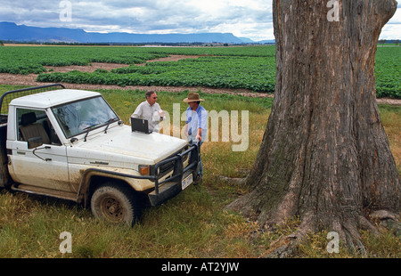 Farmer and scientist, Tasmania Stock Photo