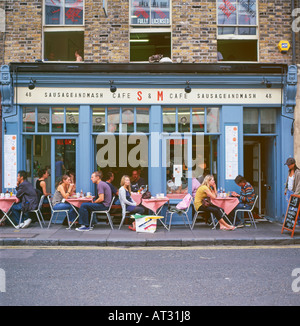 'Sausage and Mash' Cafe Spitalfields, London England UK  KATHY DEWITT Stock Photo