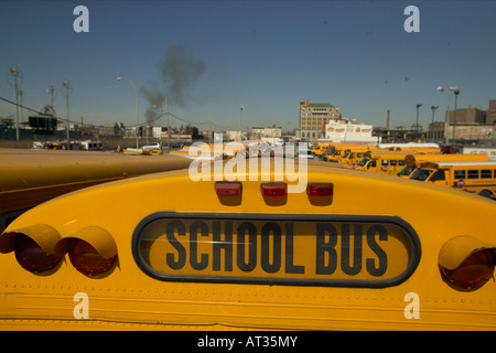 An American yellow school bus, Las Vegas, USA Stock Photo