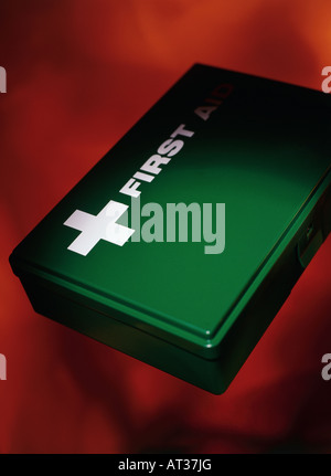 A closed first aid box Stock Photo