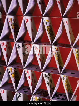 A house of playing cards, close-up Stock Photo