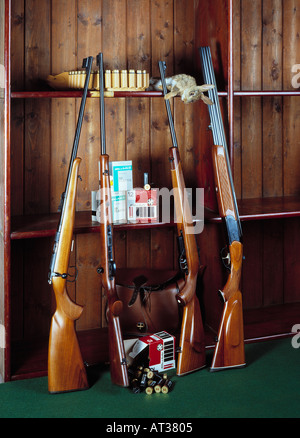 A collection of sporting guns - shotguns and rifles Stock Photo