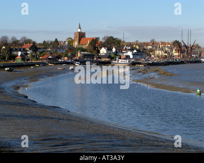 A view towards Hythe Quay, Maldon and the Blackwater river, Essex, England. Stock Photo