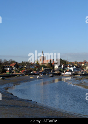 A view towards Hythe Quay, Maldon and the Blackwater river, Essex, England. Stock Photo