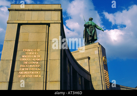 Soviet War Memorial in the Tiergarten on Strasse des 17 Juni Berlin Germany Stock Photo